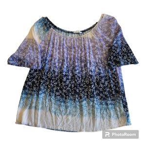 Exclusive One Women's Summer Spring Short Sleeve Blue Large Shirt